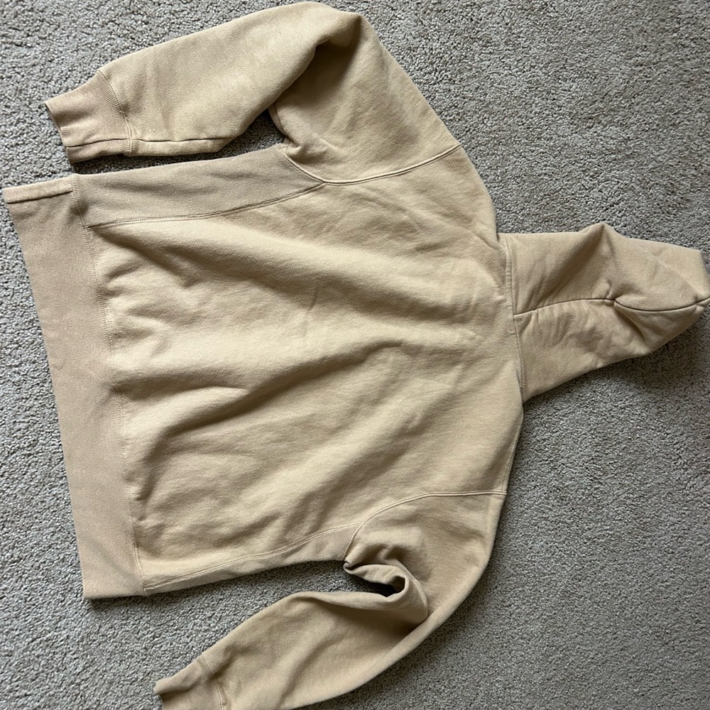 champion camel colored reverse thread hoodie LARGE - image 5